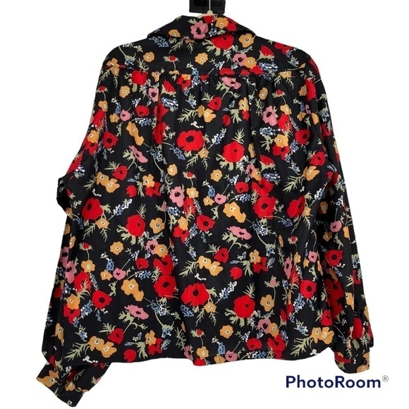 Vintage Retro Floral Button up Blouse Women’s Modern Size Medium/Large (AS IS) - Picture 2 of 10